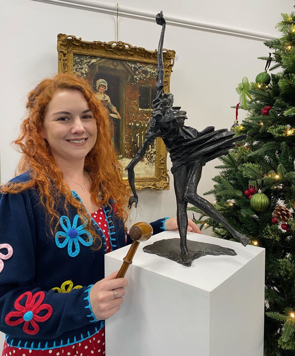 Fine art specialist Abigail Molenaar with the bronze sculpture by celebrated Irish artist Frederick Edward McWilliam which sold for £37,000.